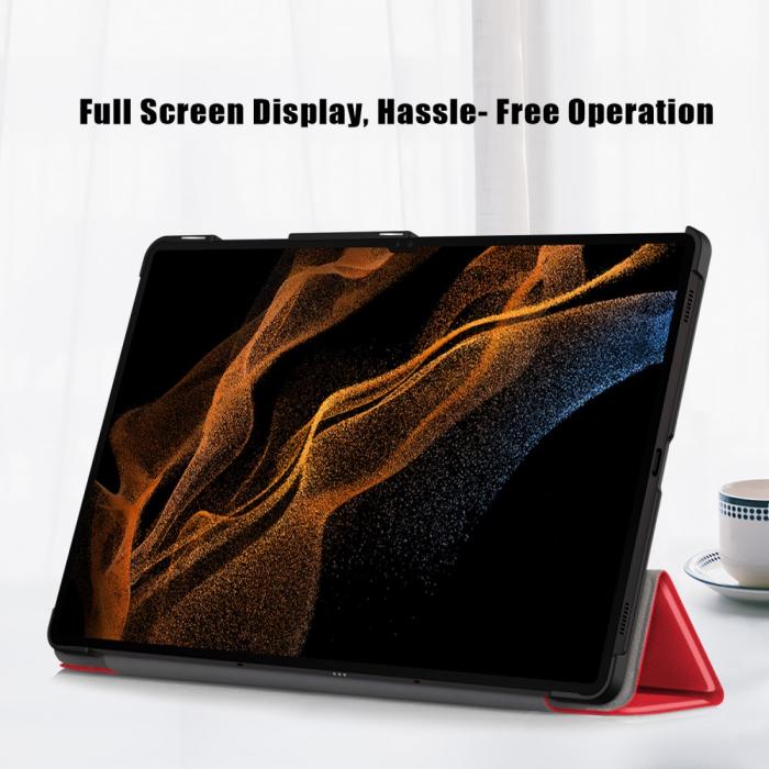 Bild 3,  Samsung Galaxy Tab S9 Ultra Fodral Tri-Fold Röd - Teknikhallen.se