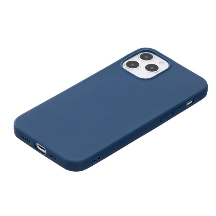 Bild 2,  iPhone 12 / 12 Pro - Solid Matt TPU Skal - Mörk Blå - Teknikhallen.se