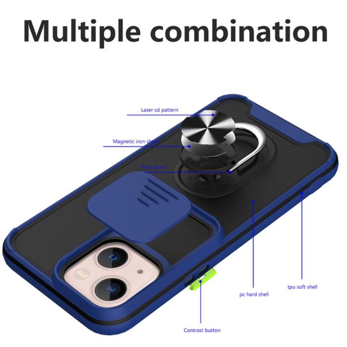 Bild 2,  iPhone 13 Mini - CamShield Hybrid Ring Skal - Svart - Teknikhallen.se