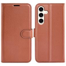  Samsung Galaxy S24 Plus Fodral Litchi Textur Brun - Teknikhallen.se