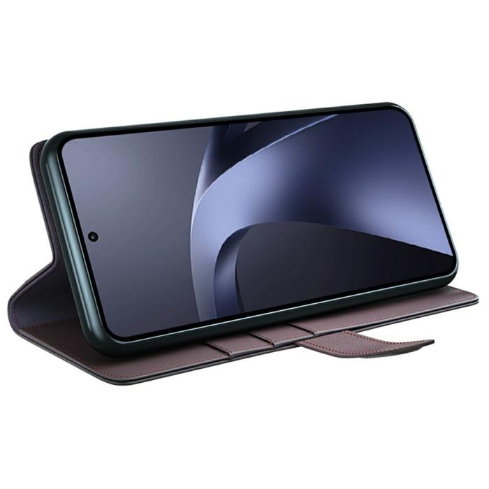 Bild 2,  Xiaomi 17T Pro Fodral Premium Split Läder Brun - Teknikhallen.se