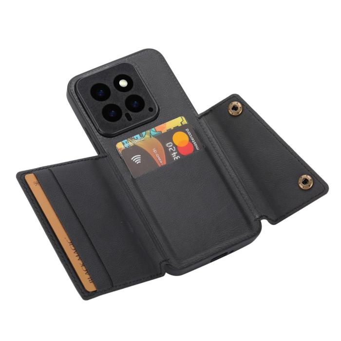 Bild 2,  Xiaomi 14 Skal Läder Med Kortfack Och Magnet Svart - Teknikhallen.se