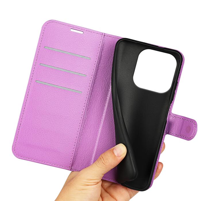 Bild 4,  Motorola Moto G86 5G Fodral Litchi Läder Lila - Teknikhallen.se