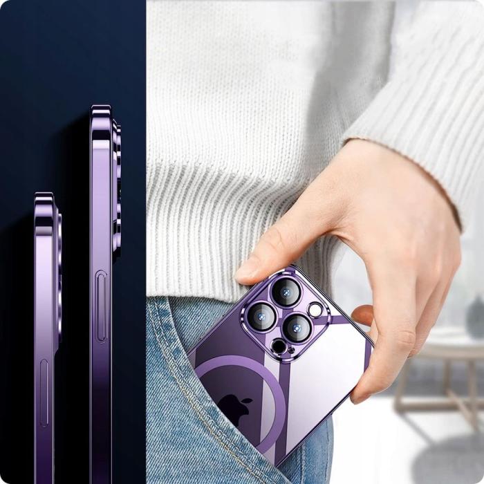 Bild 5, Tech-Protect Tech-Protect iPhone 14 Pro Skal MagSafe MagShine Lila - Teknikhallen.se