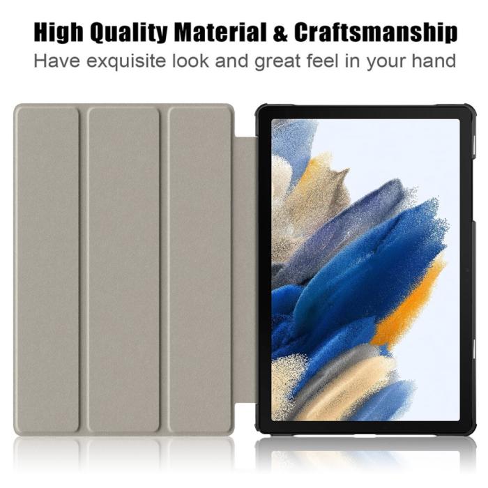 Bild 2,  Samsung Galaxy Tab A9 Plus Fodral Tri-Fold PU Läder Svartgrön - Teknikhallen.se