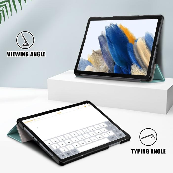 Bild 3,  Samsung Galaxy Tab A9 Plus Fodral Tri-Fold PU Läder Svartgrön - Teknikhallen.se