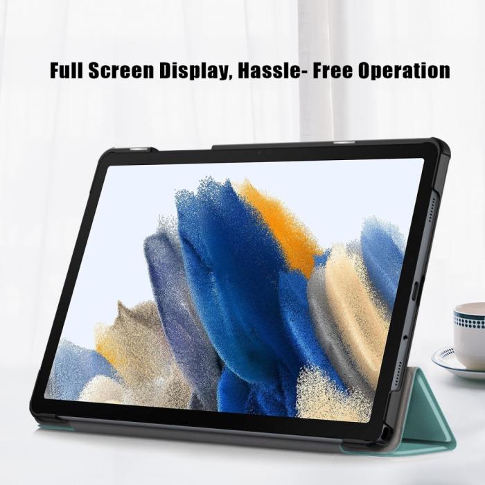 Bild 5,  Samsung Galaxy Tab A9 Plus Fodral Tri-Fold PU Läder Svartgrön - Teknikhallen.se