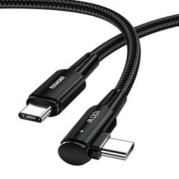 ESSAGER ESSAGER 1m 100W PD USB-C - USB-C Elbow Laddningskabel Svart - Teknikhallen.se