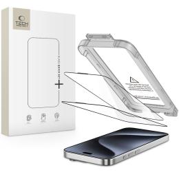 Tech-Protect Tech-Protect iPhone 15 Pro 2-PACK Skärmskydd Quick Set+ Svart - Teknikhallen.se