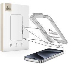 Tech-Protect Tech-Protect iPhone 15 Pro 2-PACK Sk&auml;rmskydd Quick Set+ Svart - Teknikhallen.se