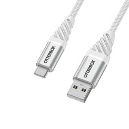 OtterBox OtterBox Premium 1m USB-C - USB-A Kabel Nylonflätad Vit - Teknikhallen.se