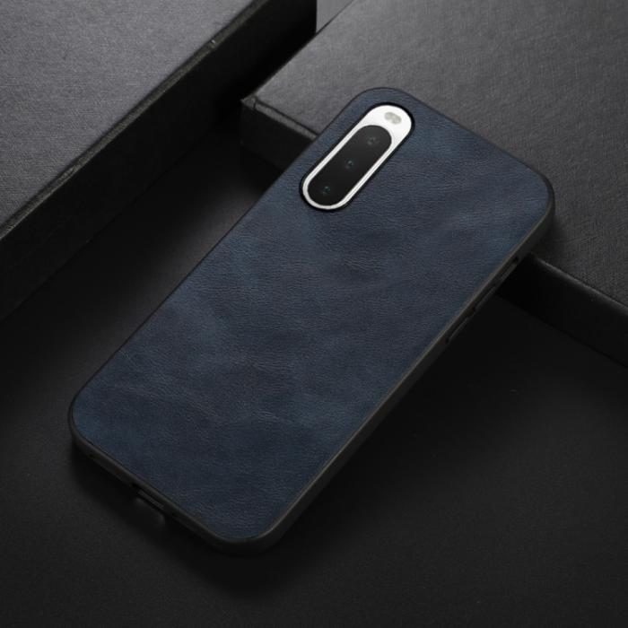 Bild 2,  Sony Xperia 10 IV Skal Läderbelagt Läder Blå - Teknikhallen.se
