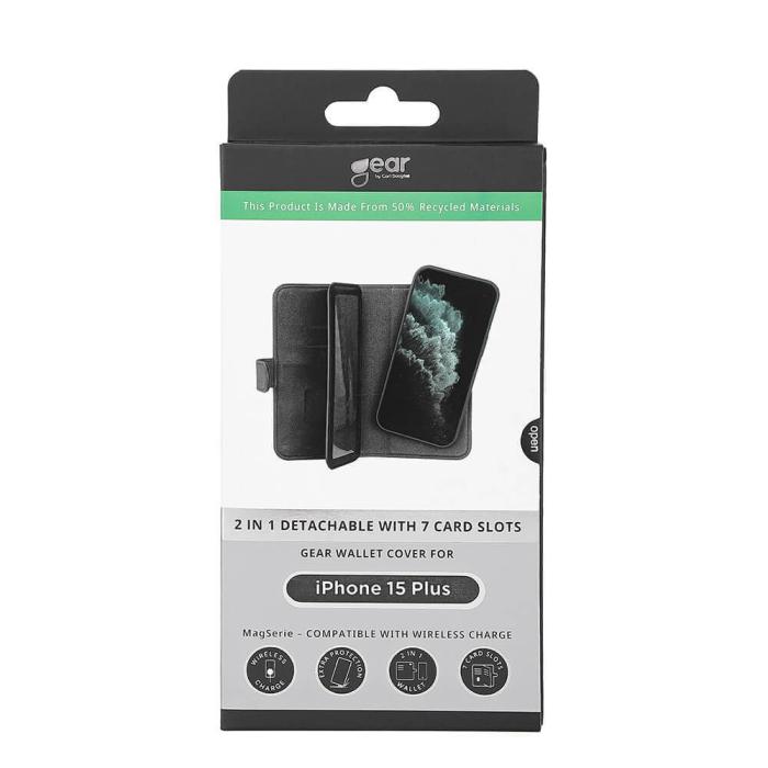 Bild 2, Gear GEAR iPhone 15 Plus 2in1 MagSafe Magnet Fodral / Skal Flerfack Svart - Teknikhallen.se