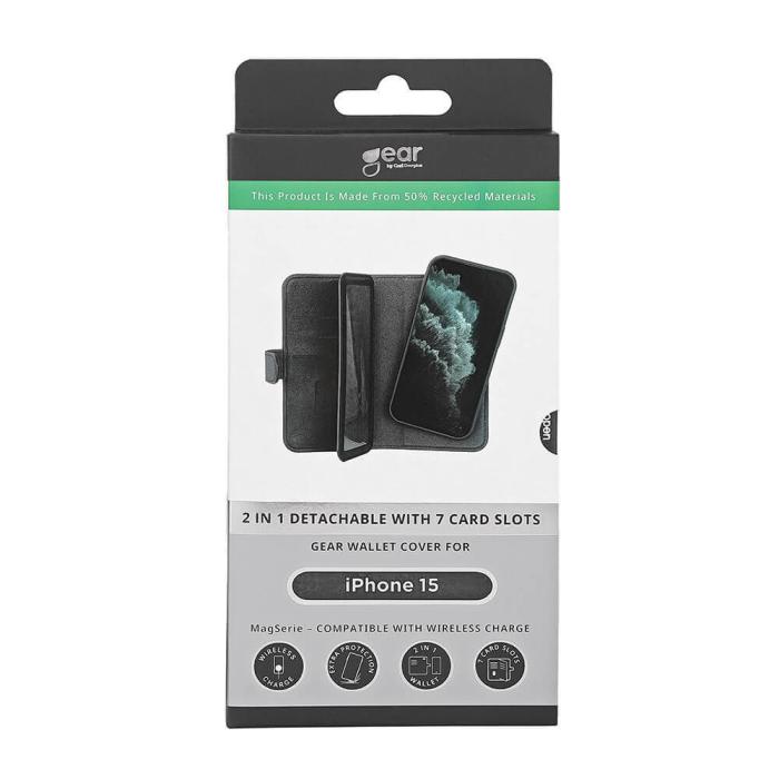 Bild 2, Gear GEAR iPhone 15 2in1 MagSafe Magnet Fodral / Skal Flerfack Svart - Teknikhallen.se