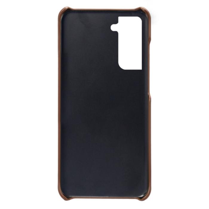 Bild 4,  Samsung Galaxy S24 Läderbelagt Skal Med Kortfack Brun - Teknikhallen.se