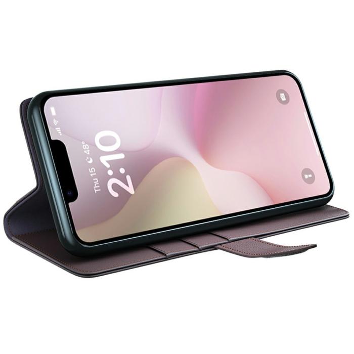 Bild 3,  iPhone 17e / 16e Fodral Premium Äkta Läder Brun - Teknikhallen.se