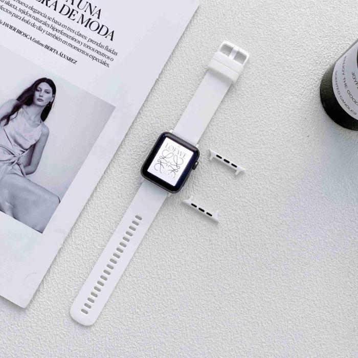 Bild 2,  Apple Watch 42/44/45/46/49 mm Armband Silikon Vit - Teknikhallen.se