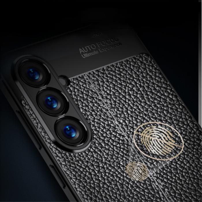 Bild 3,  Samsung Galaxy S24 Skal Litchi Textur Svart - Teknikhallen.se