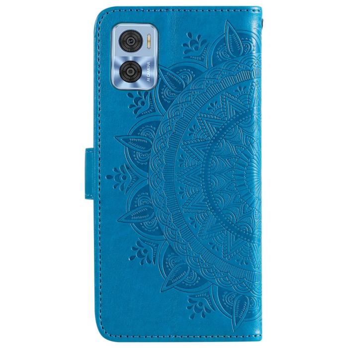Bild 5,  Motorola Moto E22i Fodral Mandala Läder Blå - Teknikhallen.se