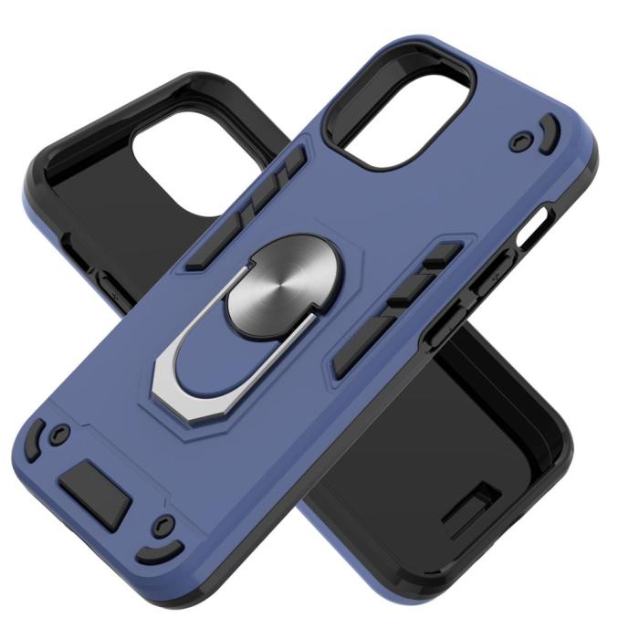 Bild 2,  iPhone 13 Mini - Armor Ring Skal Med Magnetplatta - Blå - Teknikhallen.se