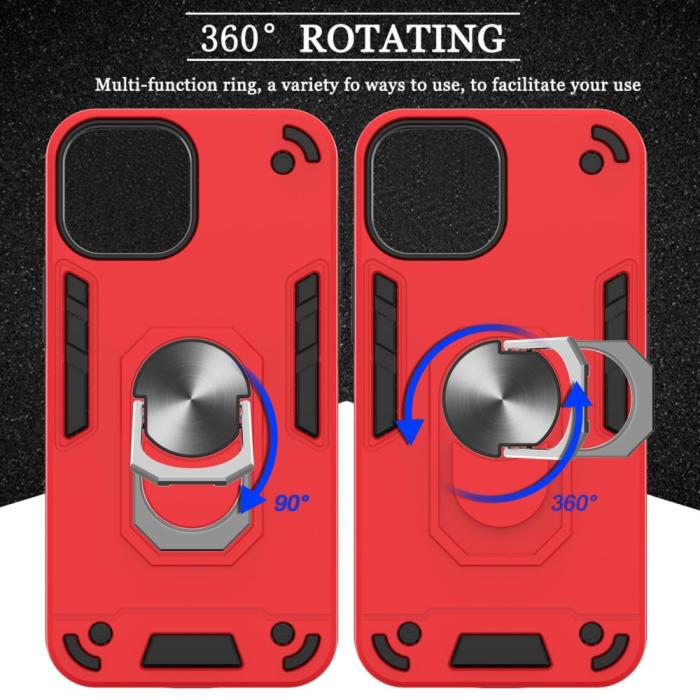 Bild 4,  iPhone 13 Mini - Armor Ring Skal Med Magnetplatta - Blå - Teknikhallen.se