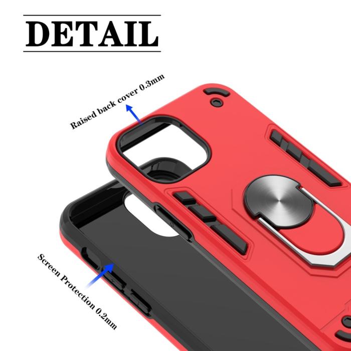 Bild 5,  iPhone 13 Mini - Armor Ring Skal Med Magnetplatta - Blå - Teknikhallen.se