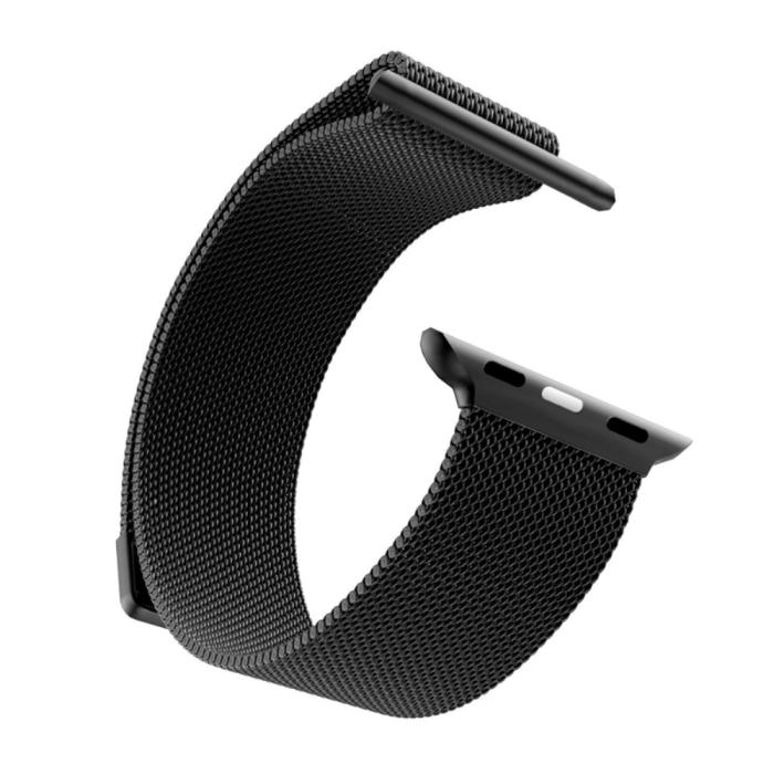 Bild 3,  Milanese Loop Metall Armband Apple Watch 42/41/40/38 mm - Svart - Teknikhallen.se