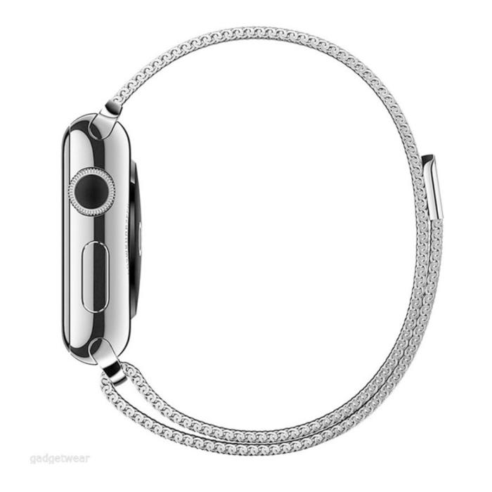 Bild 4,  Milanese Loop Metall Armband Apple Watch 42/41/40/38 mm - Silver - Teknikhallen.se