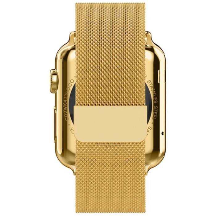Bild 5,  Milanese Loop Metall Armband Apple Watch 42/41/40/38 mm - Guld - Teknikhallen.se