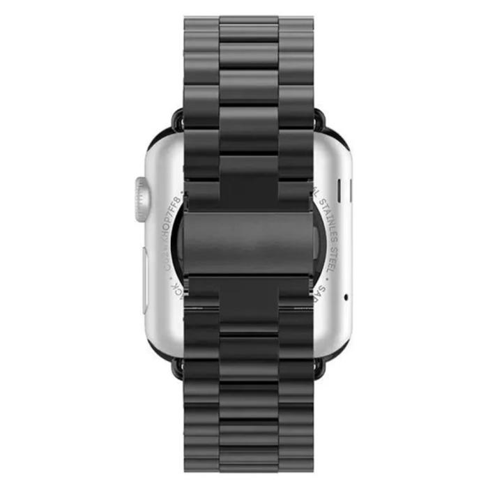Bild 2,  Lyxigt Metallarmband Apple Watch 42/44/45/46/49 mm Svart - Teknikhallen.se