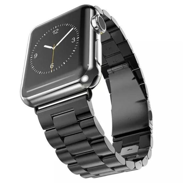 Bild 3,  Lyxigt Metallarmband Apple Watch 42/44/45/46/49 mm Svart - Teknikhallen.se