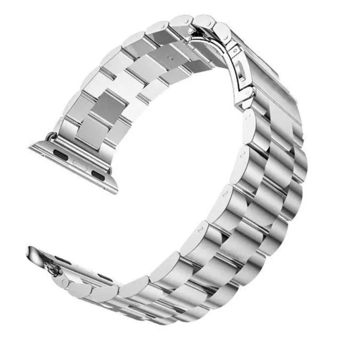 Bild 2,  Lyxigt Metallarmband Apple Watch 42/44/45/46/49 mm Silver - Teknikhallen.se