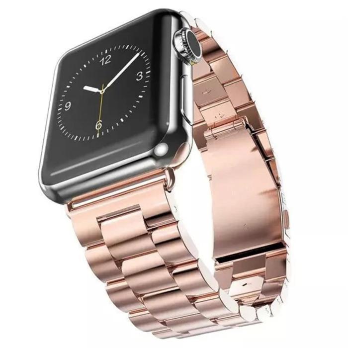 Bild 4,  Lyxigt Metallarmband Apple Watch 42/44/45/46/49 mm Roséguld - Teknikhallen.se