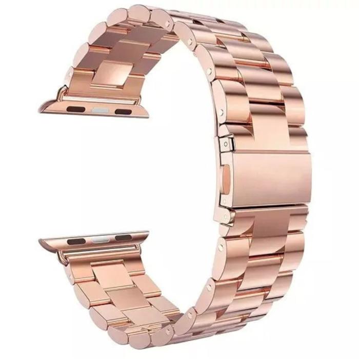 Bild 5,  Lyxigt Metallarmband Apple Watch 42/44/45/46/49 mm Roséguld - Teknikhallen.se