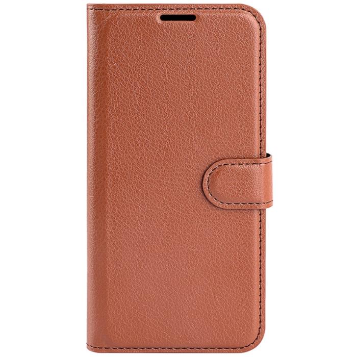 Bild 5,  Samsung Galaxy S24 Plus Fodral Litchi Textur Brun - Teknikhallen.se