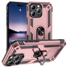  iPhone 16 Pro Max Skal Shockproof Hybrid Ring Ros&eacute;guld - Teknikhallen.se