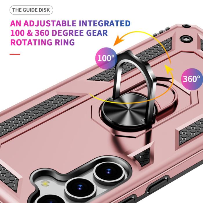 Bild 3,  Samsung Galaxy S25 Skal Armor Ring Hybrid Roséguld - Teknikhallen.se
