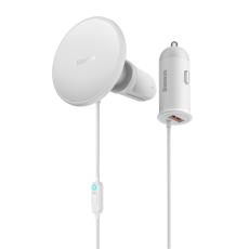 BASEUS Baseus 15W Magnetisk Tr&aring;dl&ouml;s Billaddare Vit - Teknikhallen.se