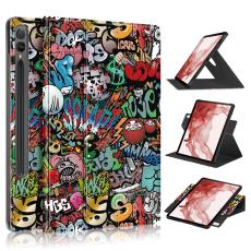  Galaxy Tab S9 Plus Fodral 360&deg; Rotation L&auml;der Graffiti - Teknikhallen.se