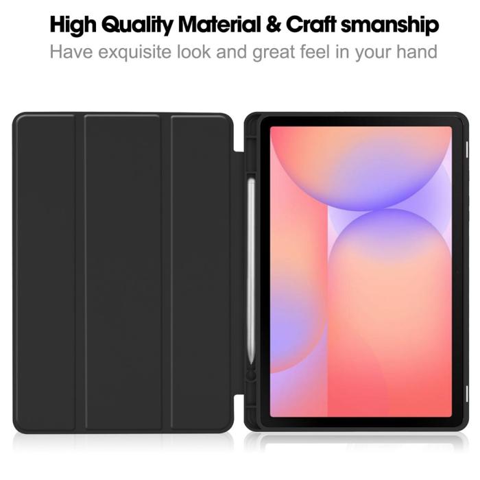 Bild 2,  Samsung Galaxy Tab S10 Lite Fodral Tri-Fold Pennhållare Svart - Teknikhallen.se