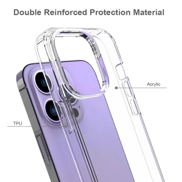 Bild 4,  iPhone 14 Pro Max Skal Shockproof Hybrid Akryl/TPU Transparent - Teknikhallen.se