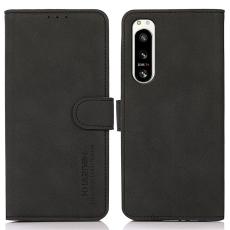 KHAZNEH KHAZNEH Sony Xperia 5 IV Fodral Retro L&auml;der Svart - Teknikhallen.se