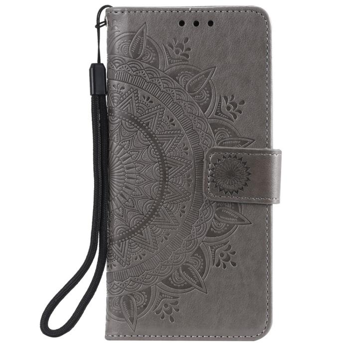 Bild 2,  Samsung Galaxy S21 Plus - Mandala Plånboksfodral - Grå - Teknikhallen.se