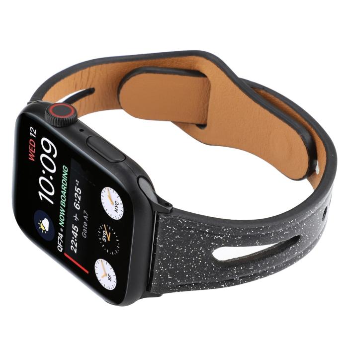 Bild 3,  Äkta Läderarmband Apple Watch 42/41/40/38 mm - Svart - Teknikhallen.se