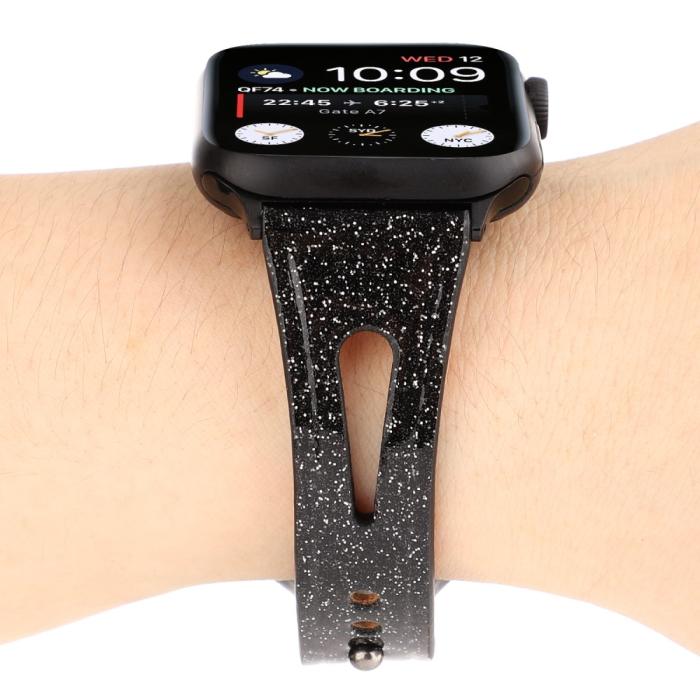 Bild 4,  Äkta Läderarmband Apple Watch 42/41/40/38 mm - Svart - Teknikhallen.se