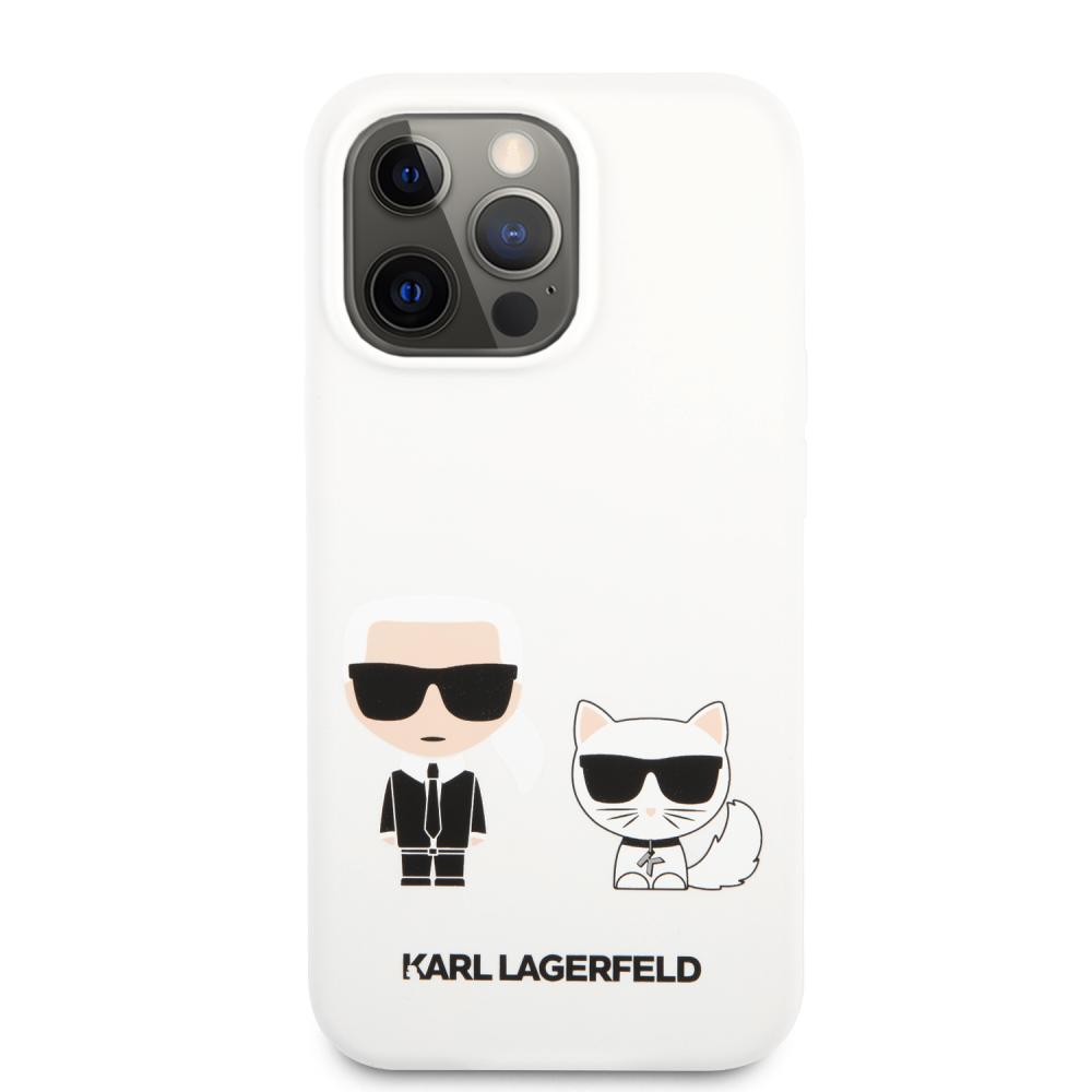 Karl Lagerfeld Karl Lagerfeld iPhone 13 Pro Max Skal Karl & Choupette Liquid Silikon Vit - Teknikhallen.se