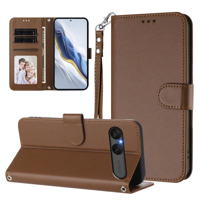 Bild 3,  Sony Xperia 10 VII Plånboksfodral Läder Brun - Teknikhallen.se
