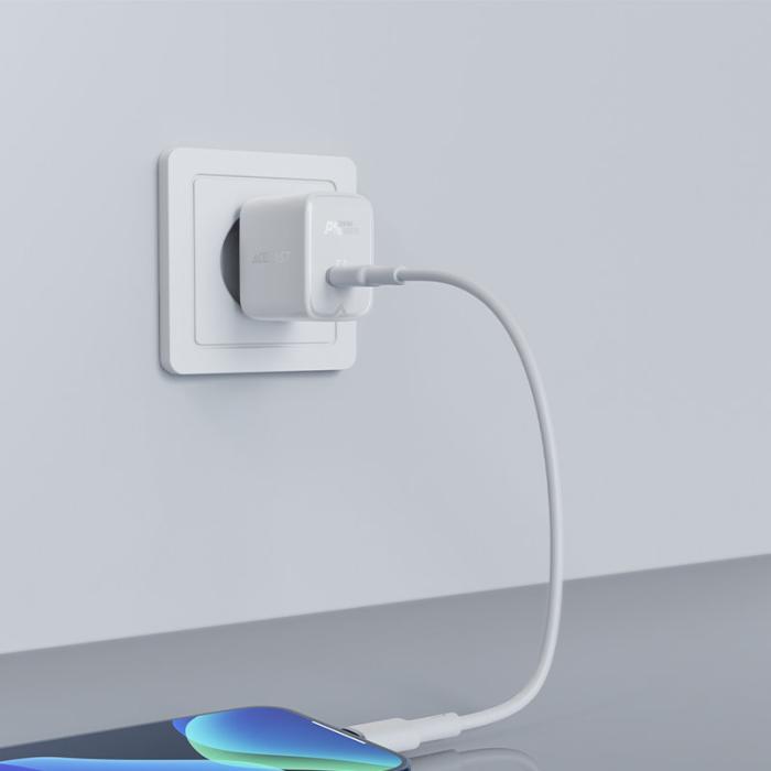 Bild 3, Acefast Acefast 20W PD USB-C Snabbladdare Väggladdare Vit - Teknikhallen.se