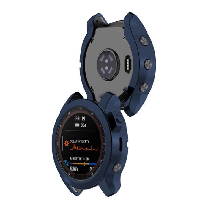 Bild 2,  Garmin Fenix 7X/7X Solar Skal TPU Mörk Blå - Teknikhallen.se