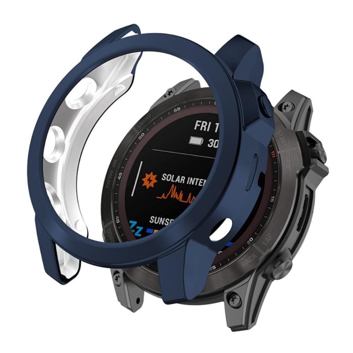Bild 3,  Garmin Fenix 7X/7X Solar Skal TPU Mörk Blå - Teknikhallen.se